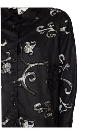 Black Embroidered poplin shirt SEMI COUTURE | S6SL05Y690